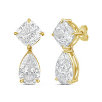 Diana M Jewels - Women's Cushion & Pear Lab-grown Diamond Stud Earrings (15.00 Tcw) - Grand