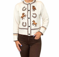 Skies Are Blue - Desert Rodeo Western Intarsia Cardigan