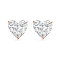 Diana M Jewels - Women's Heart Lab-grown Diamond Stud Earrings (6.00 Tcw) - Elegant