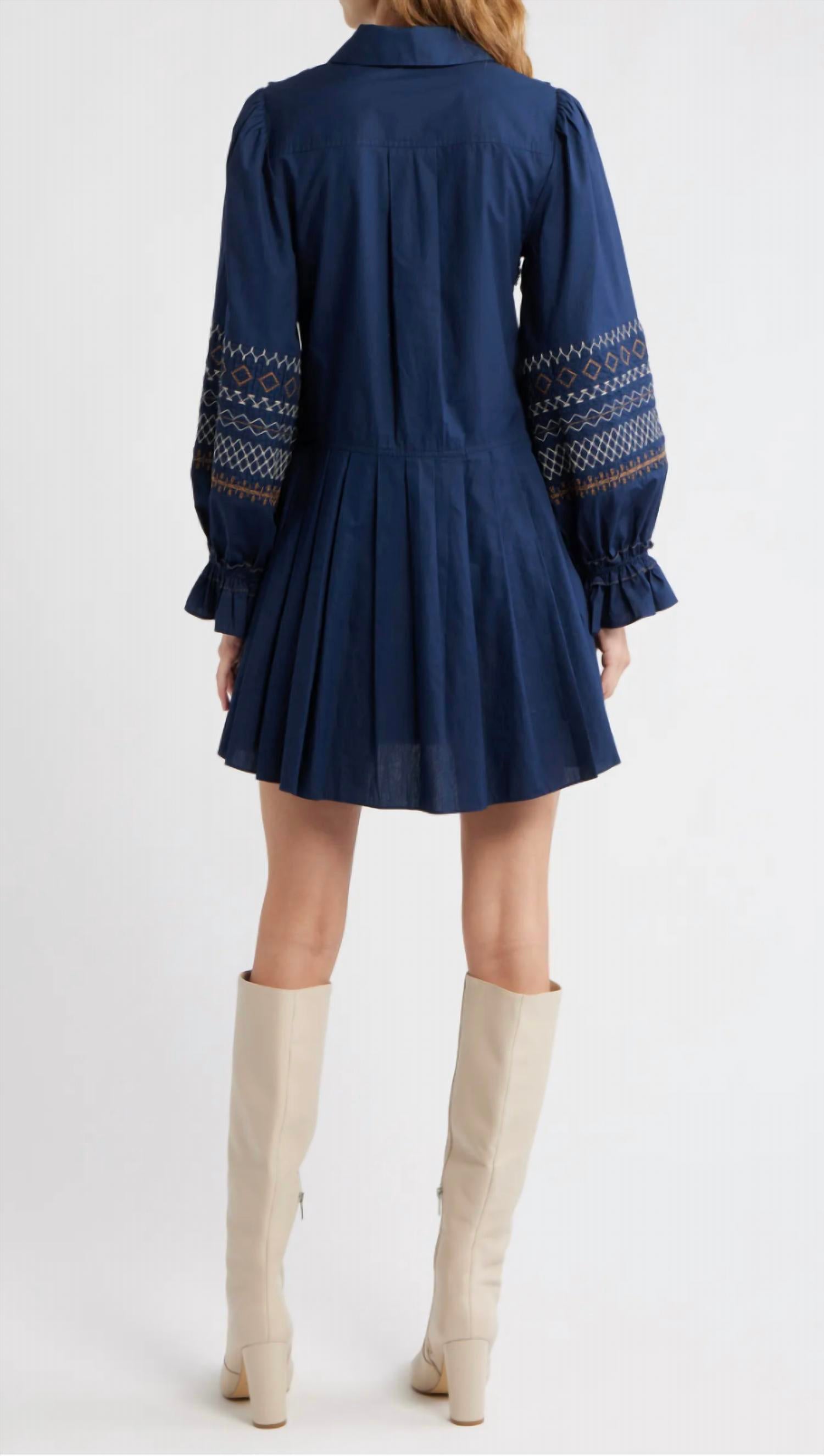 LOVE THE LABEL Walton Mini Dress in pagent blue 1 - women's dress - alternate view