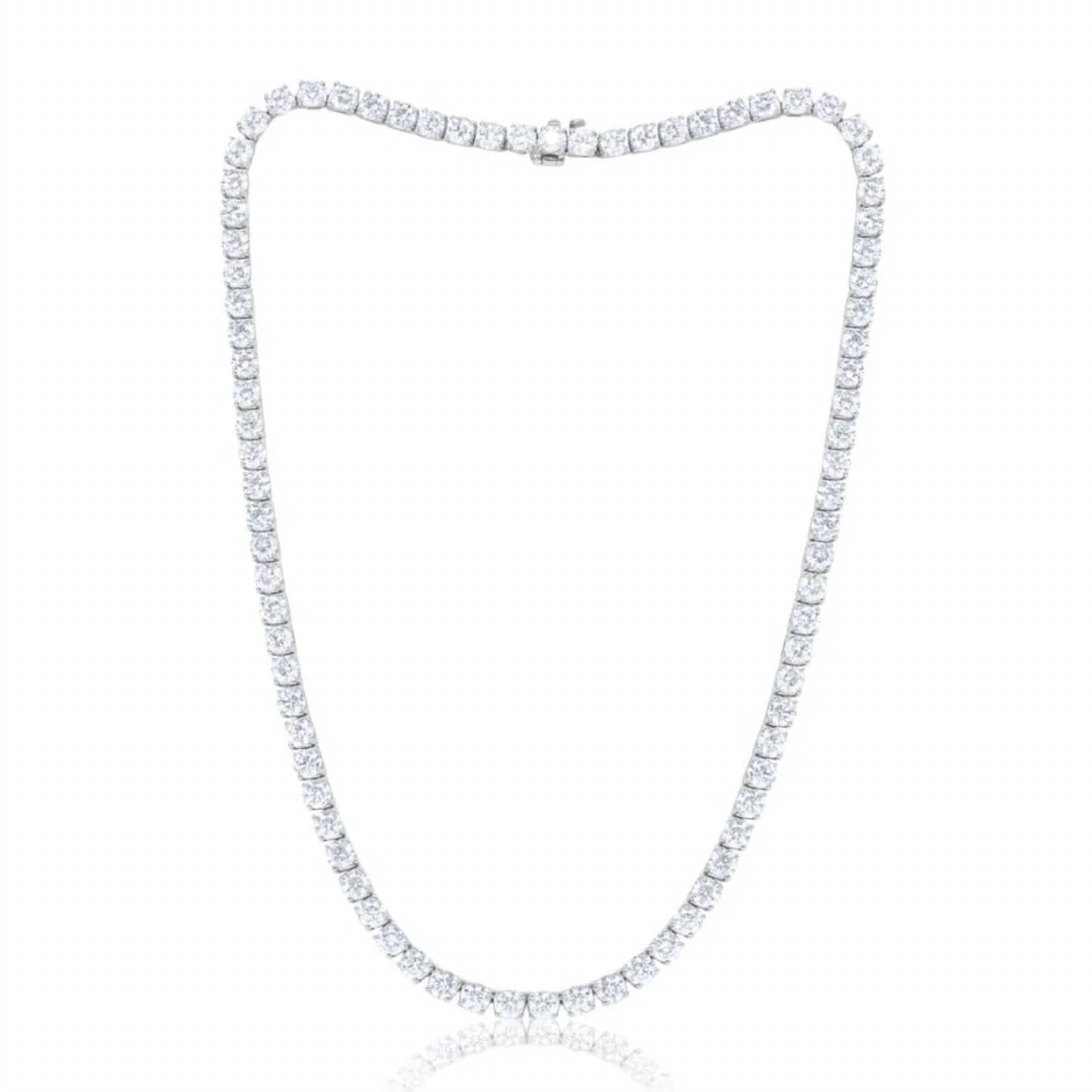 Diana M Jewels - 25.60 Cts Lab Grown Diamond Tennis Necklace