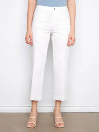 Charlie B - Cropped Wide Leg Stretch Twill Jeans