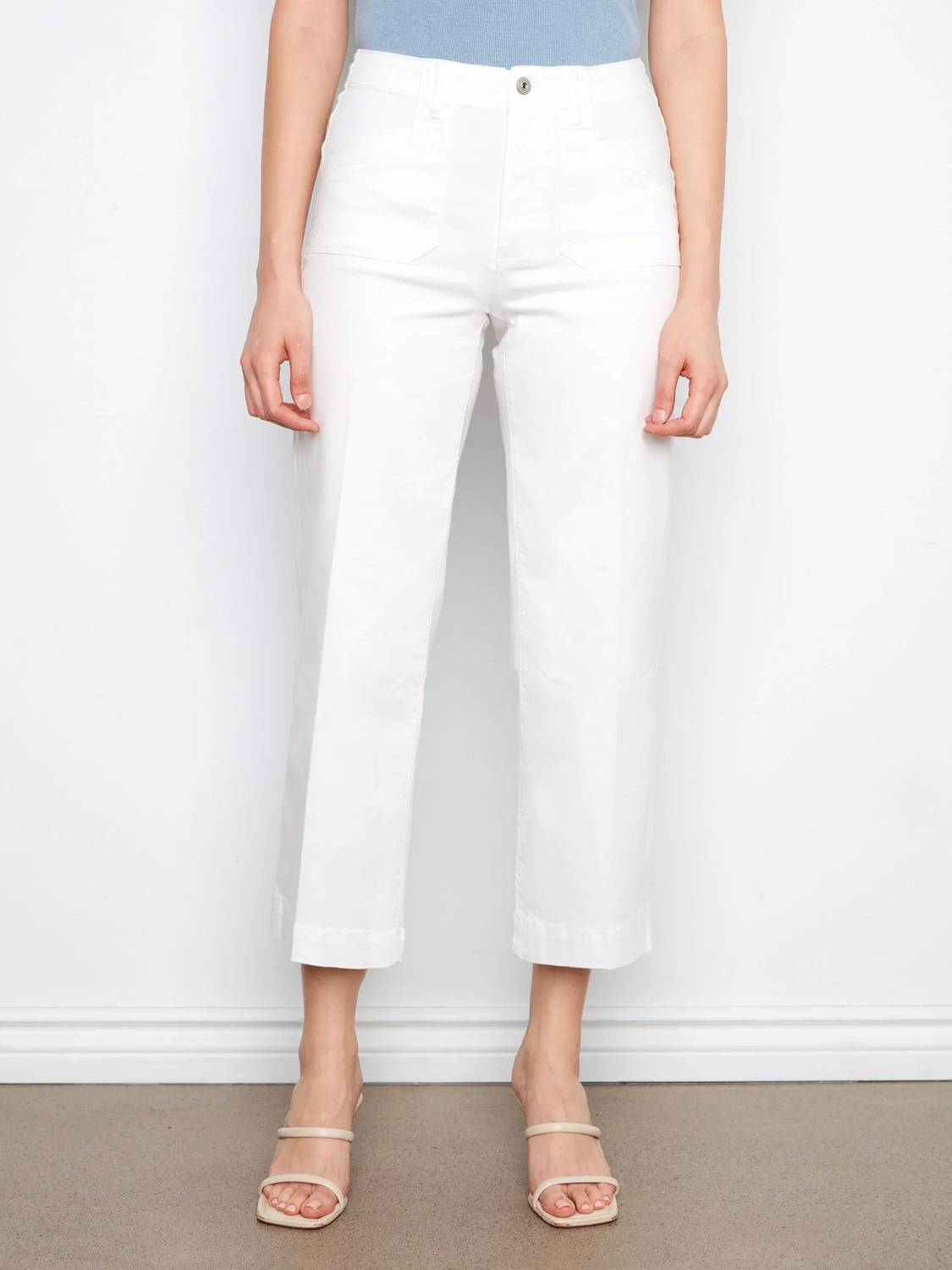 Charlie B - Cropped Wide Leg Stretch Twill Jeans