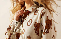 ARIAT Homestyle Button Up Shirt in rodeo spur print - women's shirt - view 4