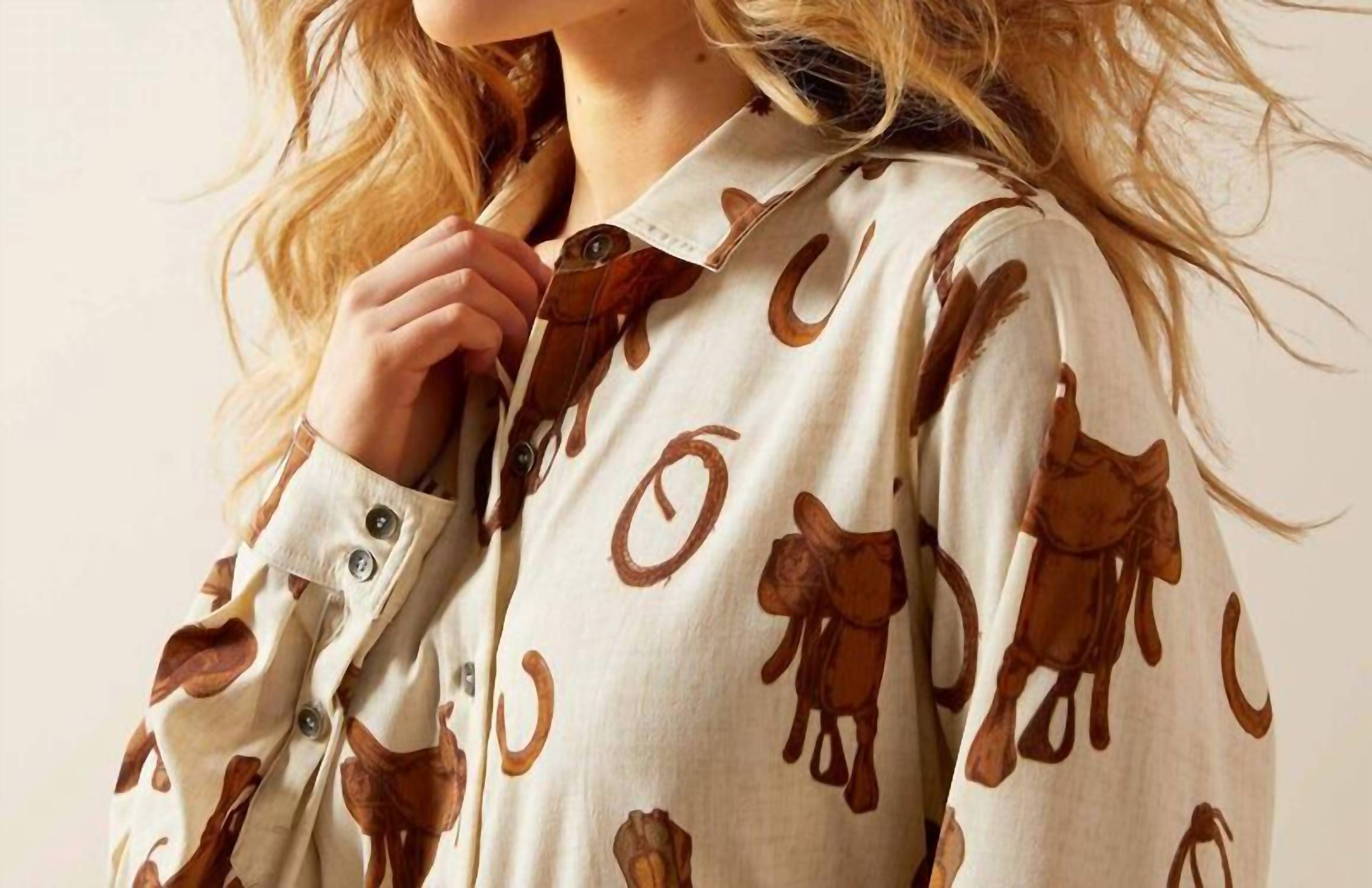 ARIAT Homestyle Button Up Shirt in rodeo spur print - women's shirt - view 4