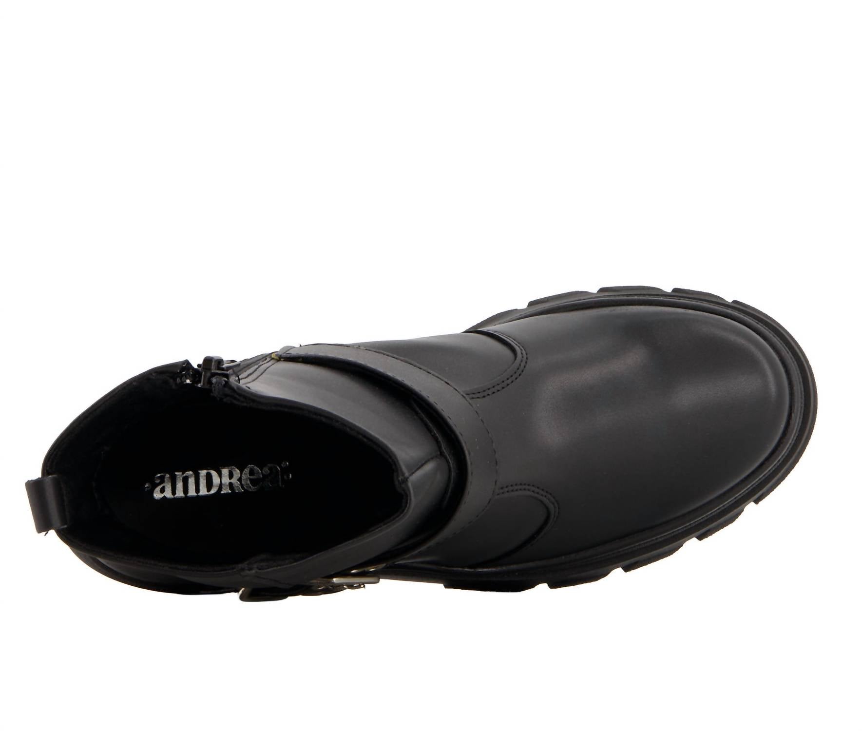 Andrea - Women's Biker Boots With Buckle