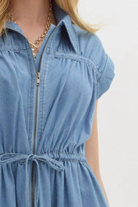 Entro - Denim Cap Sleeve Dress