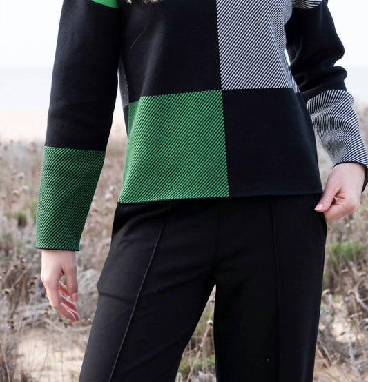 Marble - Checkered Cowl Neck Sweater