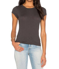 Enza Costa - Texture Rib Cap Sleeve Crew Tee