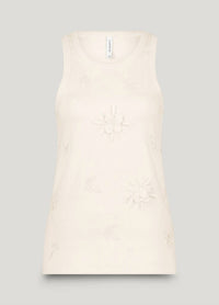 summum Embellished Tank Top in ivory - women's tank top - alternate view