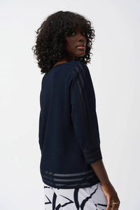 Joseph Ribkoff - Knit Pullover Top With Mesh Detail