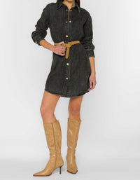 Velvet Heart Leena Dress in faded black - women's dress