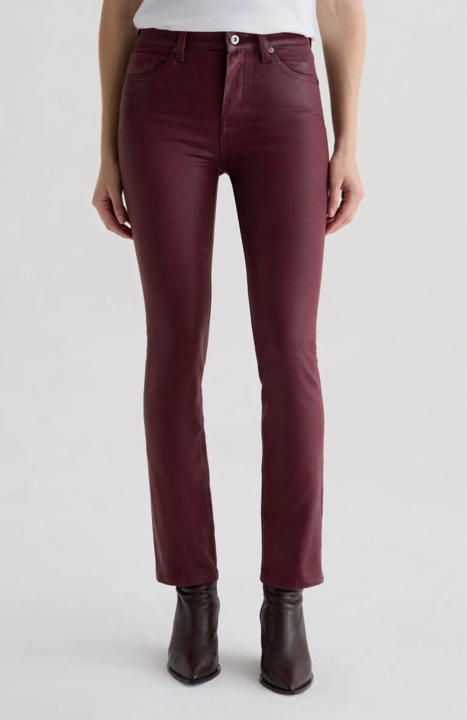 AG Jeans Mari Straight Leg Jean in winery - women's jeans