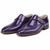 Giovanni Amato Men’s Genuine Leather Monk Strap Dress Shoe in purple - men's loafer - alternate view
