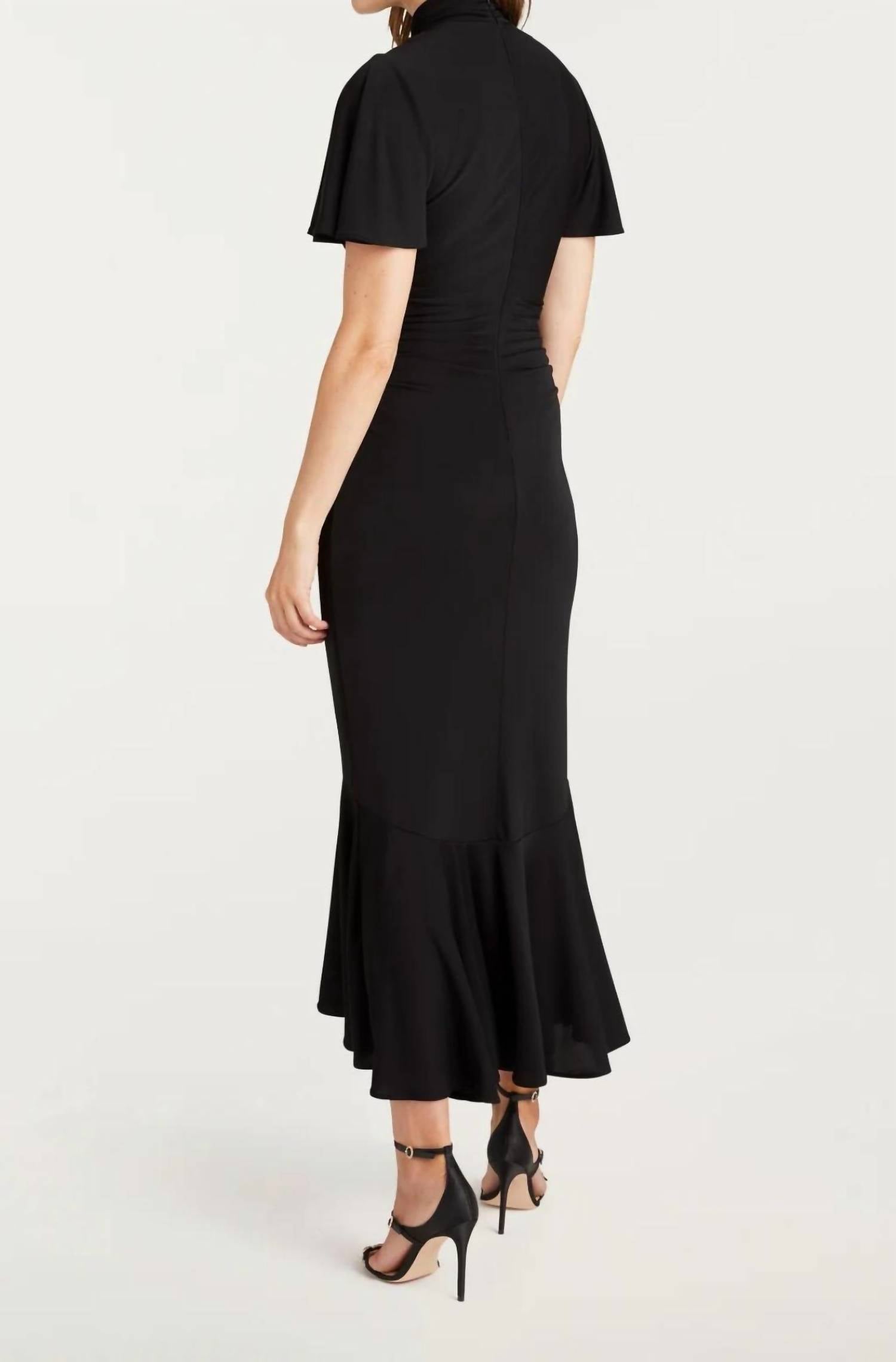 cinq a sept Rosita Trumpet Dress in black - women's dress - detail view