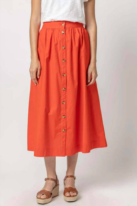 Lilla P - Button Front Long Skirt