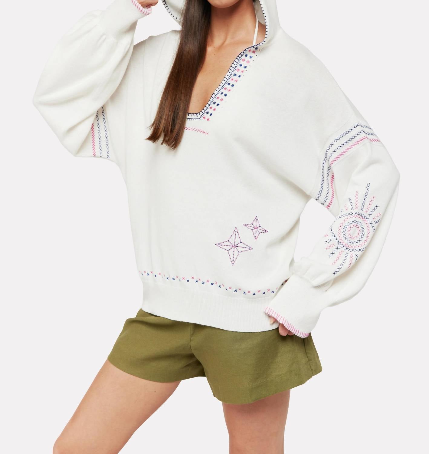 Brodie Cashmere - Harper Embroidered Long Sleeve Hoodie