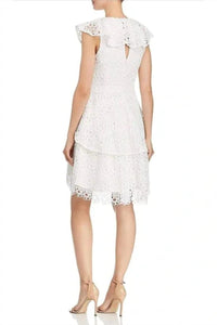ELLIATT Lace Ruffle Dress in white - women's dress - alternate view
