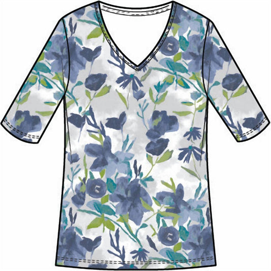 Habitat - Cozy Rib Floral V-Neck Tee