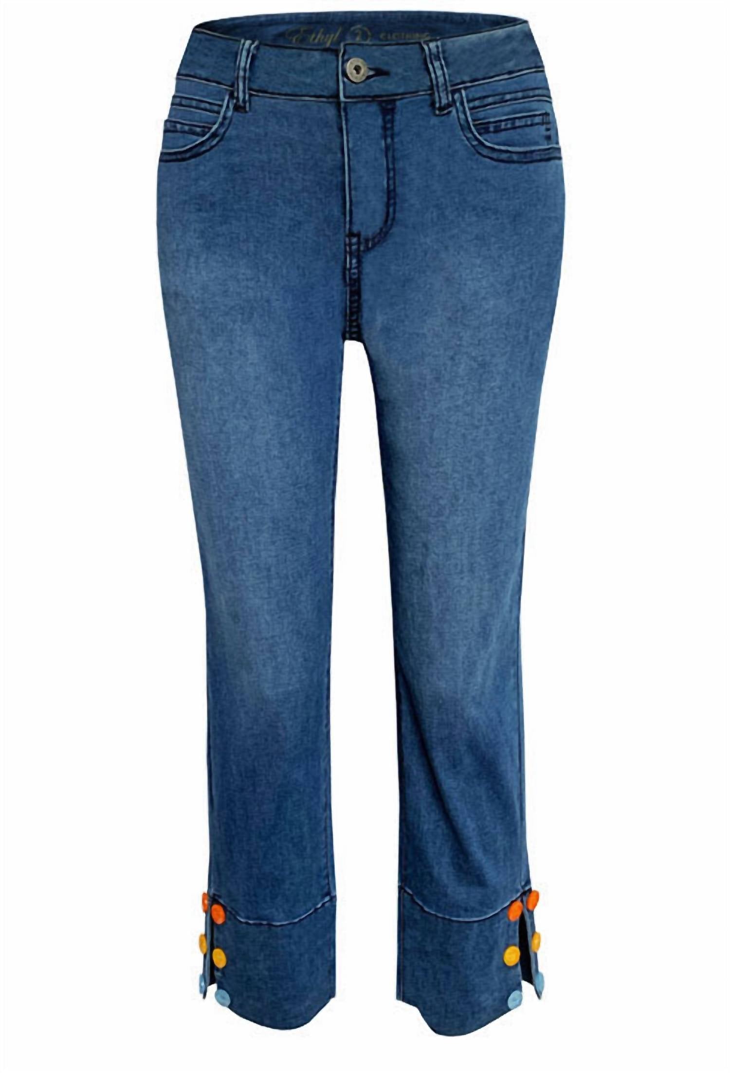 Ethyl - Women's Button Cuff Capri Pants
