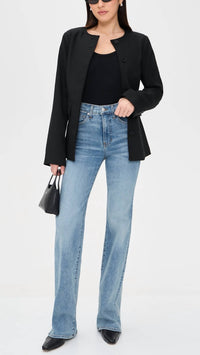 Veronica Beard Crosbie High Rise Wide Leg Jeans in rebel stone - women's jeans