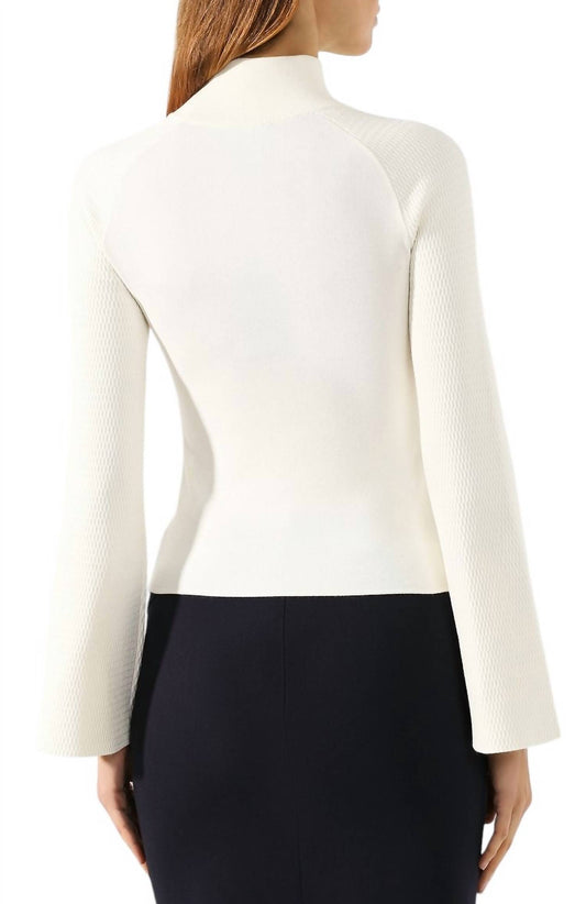 Emporio Armani - Textured Bell Sleeve Mock Neck Sweater