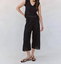 Bella Dahl - Short Sleeve V Neck Crochet Top