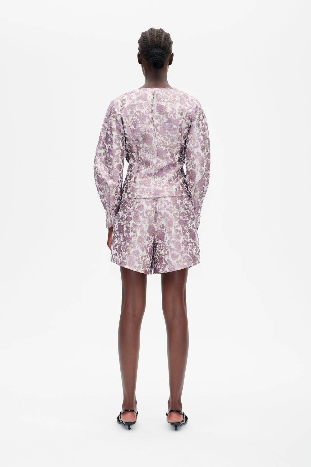 BAUM UND PFERDGARTEN Mille Long Sleeve Blouse in golden purple rose - women's blouse - detail view