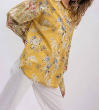 Blue Velvet - Floral Print Button Down Shirt