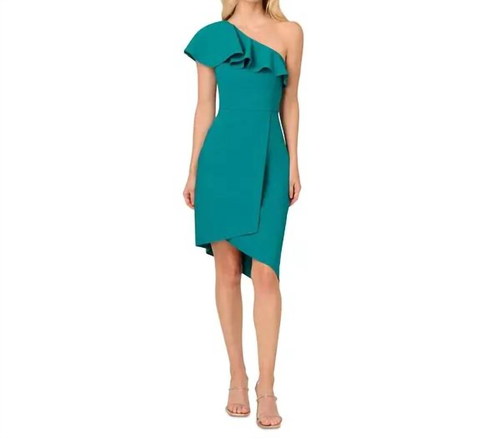 Adrianna Papell One-shoulder Asymmetric Neck Dress in blue - women's dress