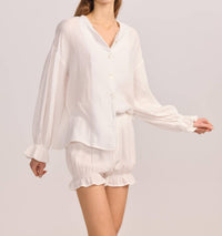 Belle D'Amour - Cotton Gauze Button Down Shorts