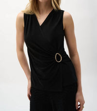 Joseph Ribkoff - Chic Sleeveless V-neck Pullover Top
