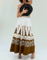 Emporio Sirenuse Amelianna Alabama Skirt in milk tobacco - women's skirt - view 4