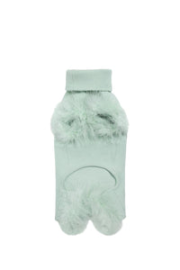 Maxbone Turtleneck Luxe Pet Knit Onesie With Feather Trim in mint - item - alternate view