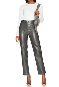 AGOLDE Recycled Leather 90's Jean in pinch marker - women's pants - view 4