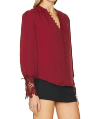 L'Agence - Ava Lace Cuff Blouse