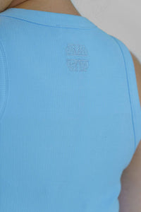 Never Fully Dressed - Ice Blue Ribbed Tank Top - Plus