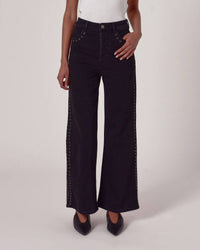 ROLLA'S Sailor Scoop High-rise Wide-leg Jeans in black sand - women's jeans