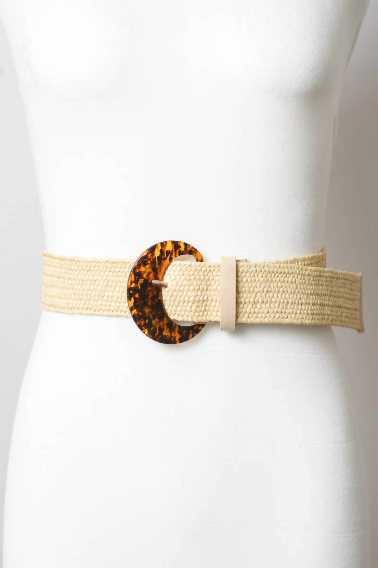 Leto - Women's Basketweave Stretch Cinch Belt