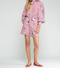 Vilagallo - Striped Flower And Sequin Shorts