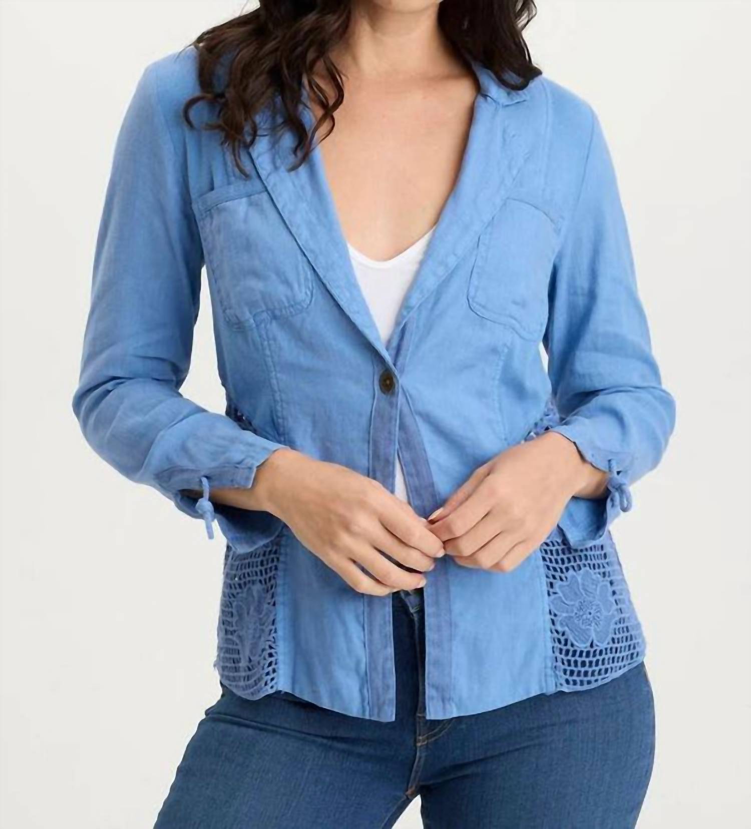 Xcvi - Trinket Linen Crochet Jacket