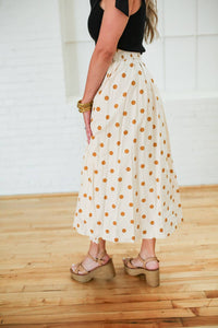 Jacquie The Label - Golden Polka Dot Midi Skirt