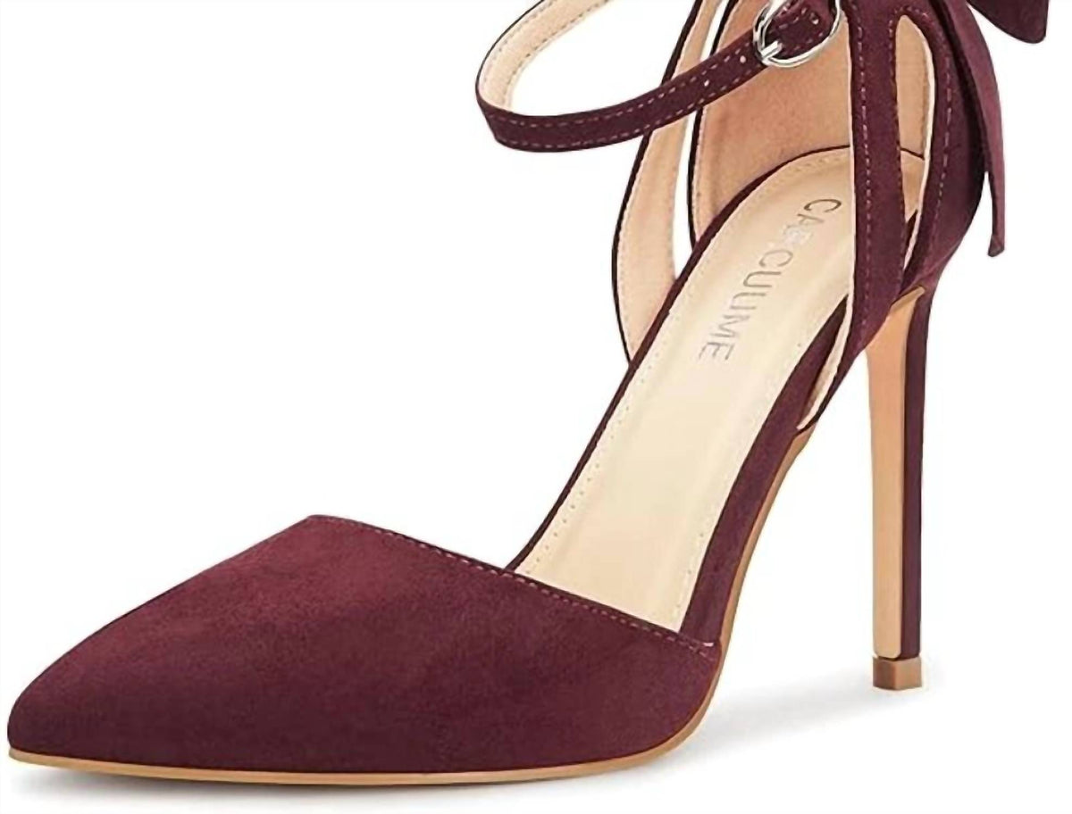 Carcuume - Women's Bow Closed Toe Heel Shoes