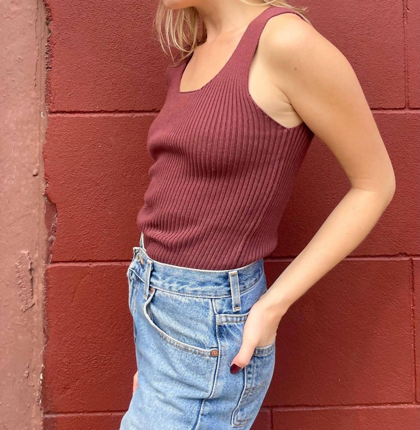Rose Velvet - Kate Pima Cotton Rib Tank Top