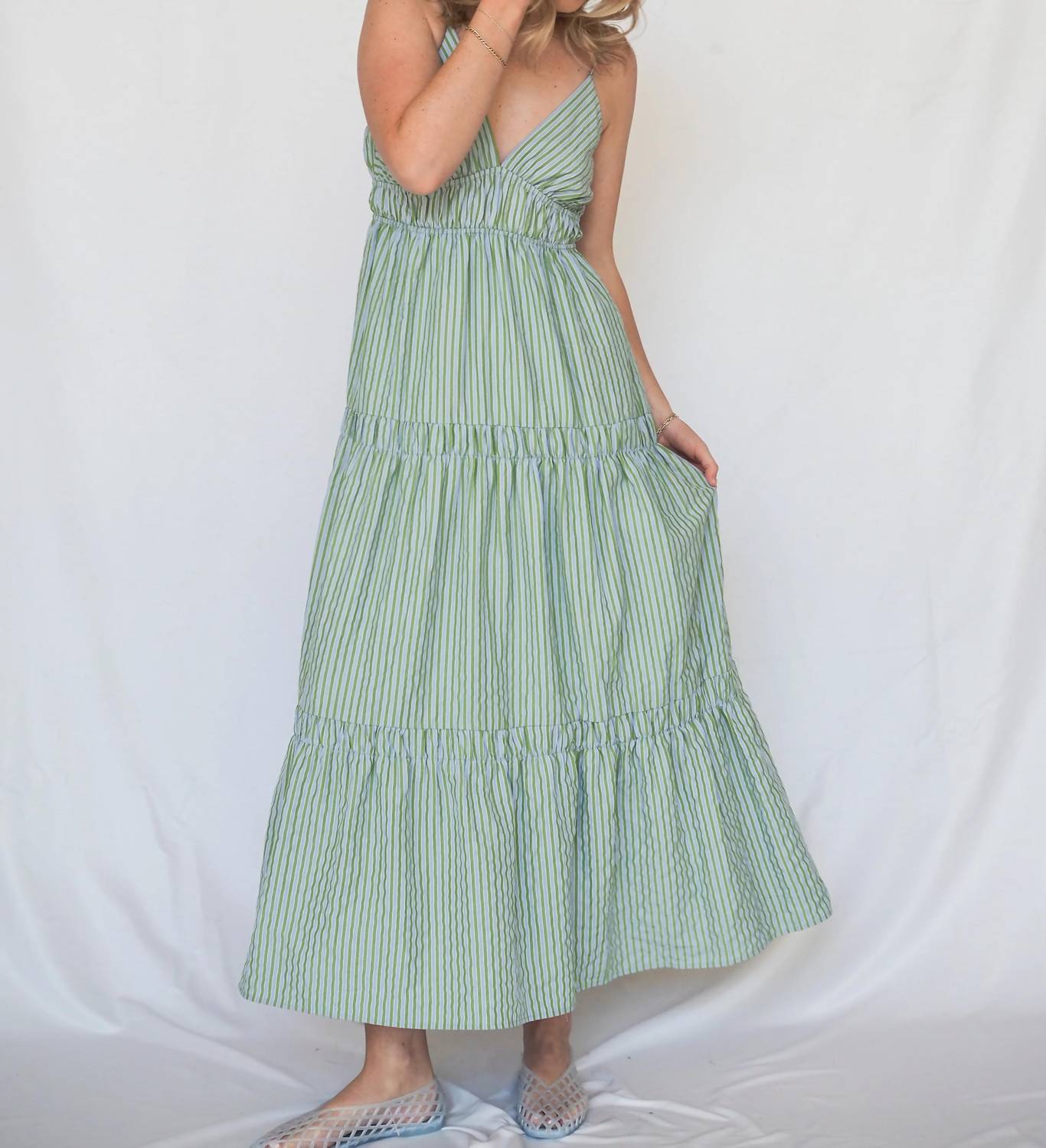 Meet Me In Santorini - Sleeveless Maxi Dress
