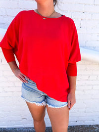 Ivy Jane - Dolman Sleeve V-neck Rib Top