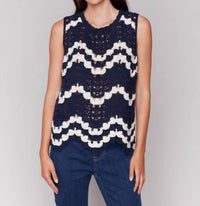 Charlie B - Women's Crochet Sleeveless Crew Neck Camisole