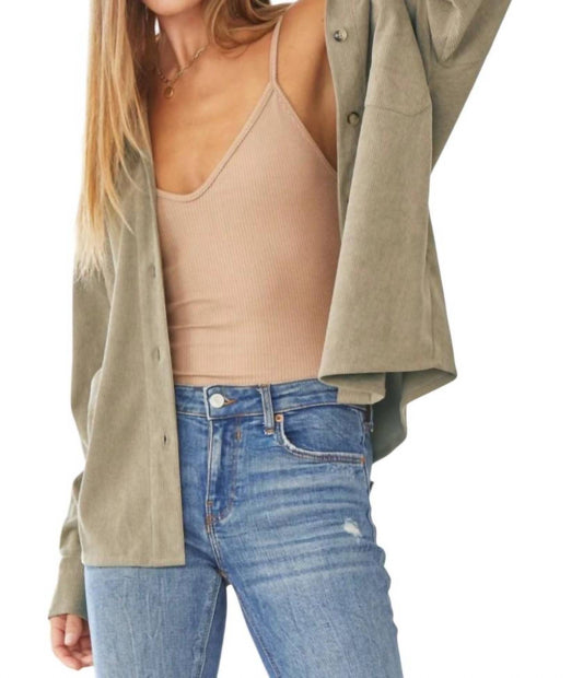 Andree By Unit - We Go Together Corduroy Button Down Top