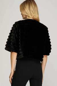 She + Sky - Faux Fur Crop Jacket