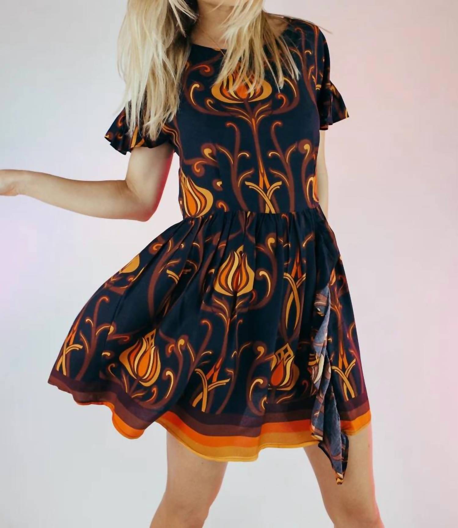 LENNI the label Sugar Mini Dress in deco black - women's dress - view 4